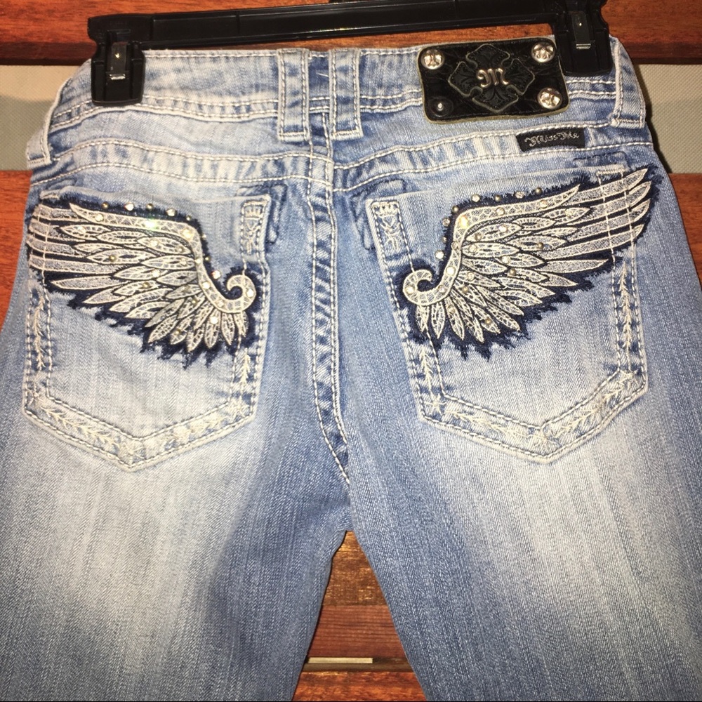 Miss Me Jeans Size 26 Inseam 34 Angel Wings